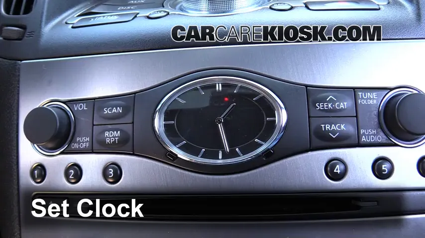 2012 Infiniti G25 X 2.5L V6 Horloge Régler l'horloge